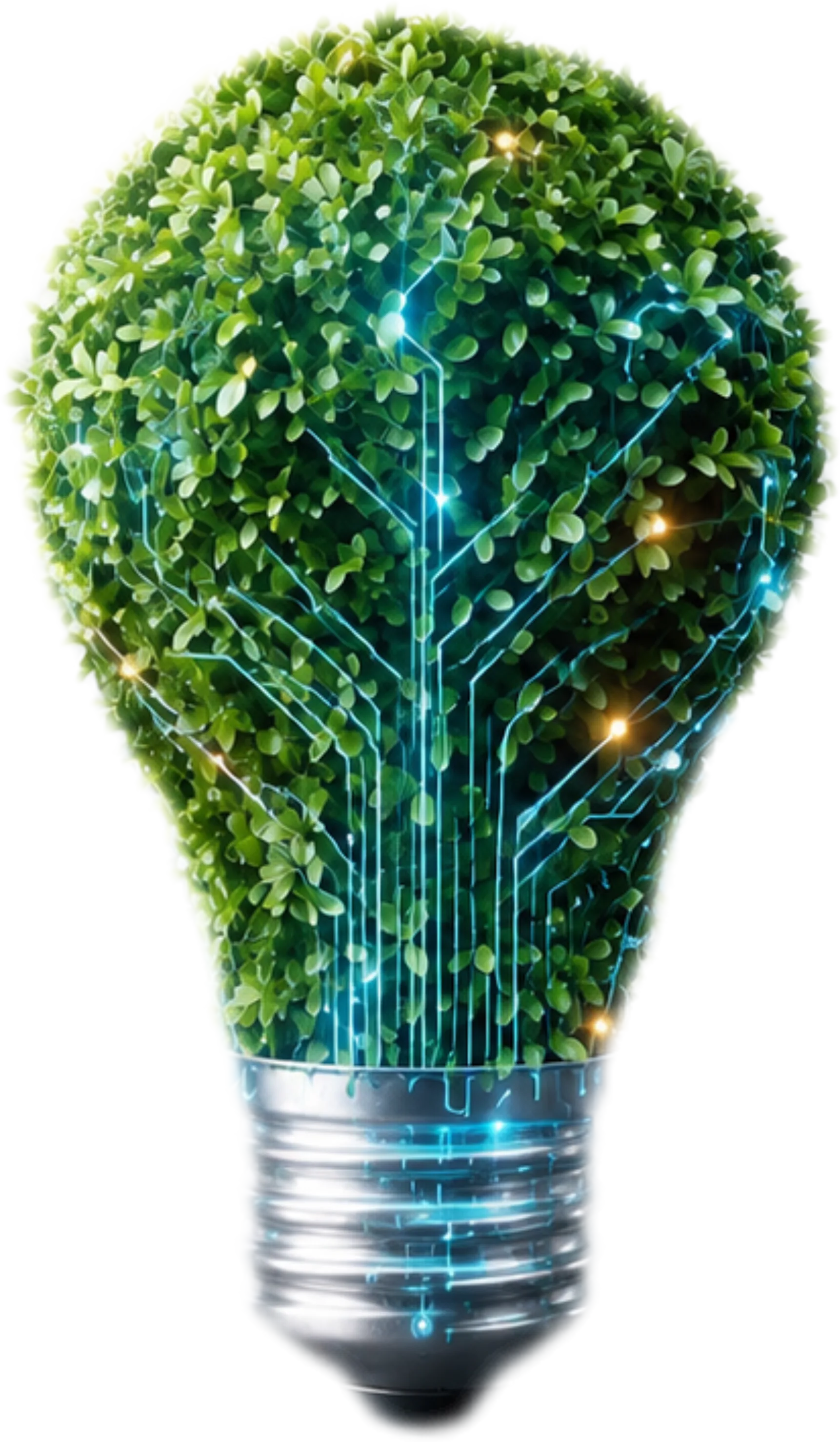 Foco con tecnología y naturaleza integradas